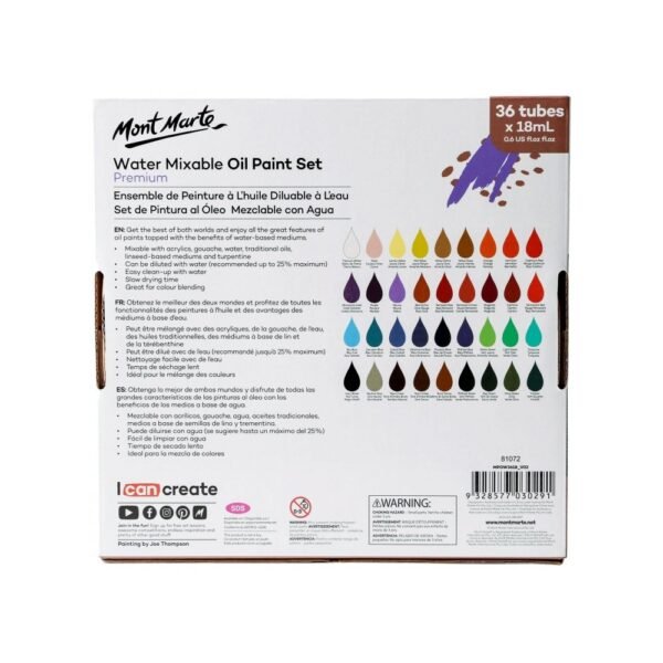 Mont Marte - Premium Water Mixable Oil Paint Set - Image 3